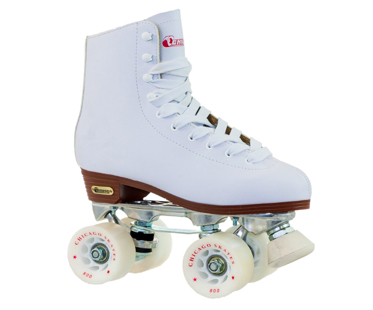 white roller skates with white wheels chicago skates