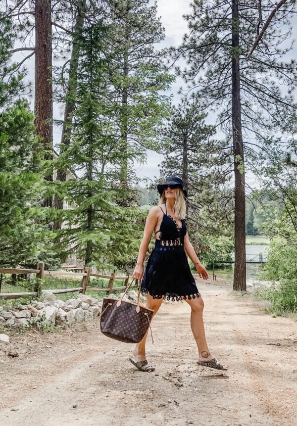 little black dress, summer style, summer dresses, louis vuitton bags, louis vuitton neverfull bag, fashion blog, lake arrowhead