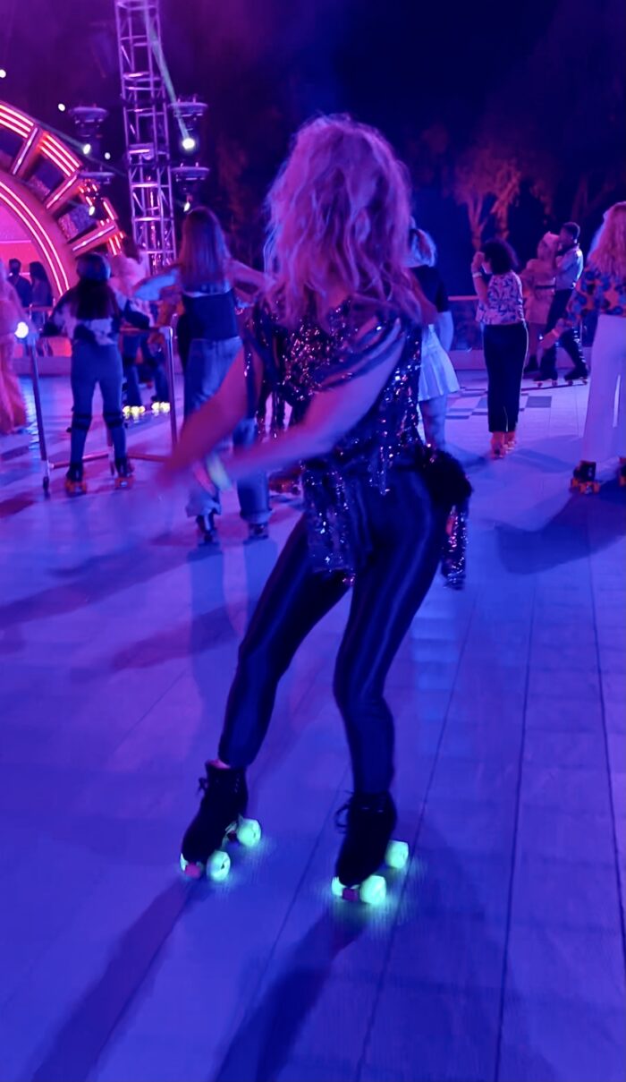 discoasis at the botanical gardens summer 2021, roller disco, roller skating, disco night, 70s roller disco, roller skates, light up wheels, disco oasis