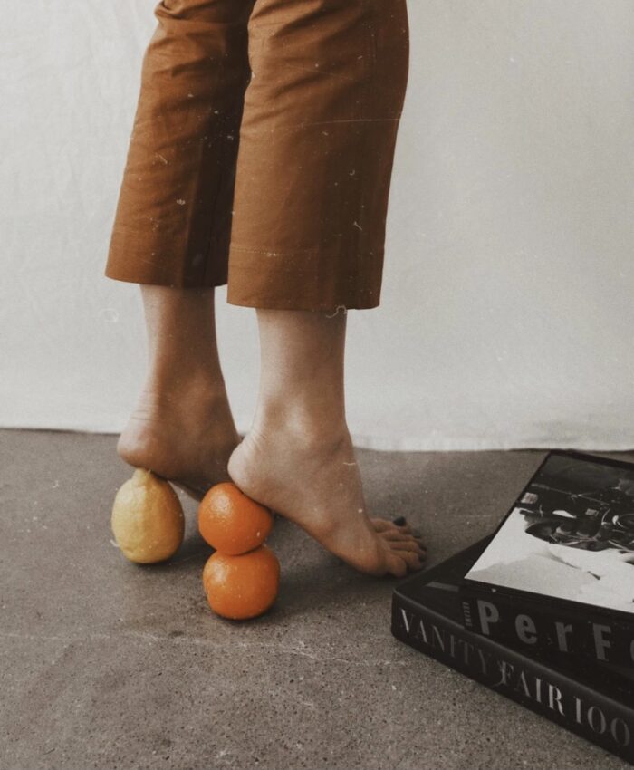 fall outfit ideas, heels with fruit, fruity heels, lemons and oranges