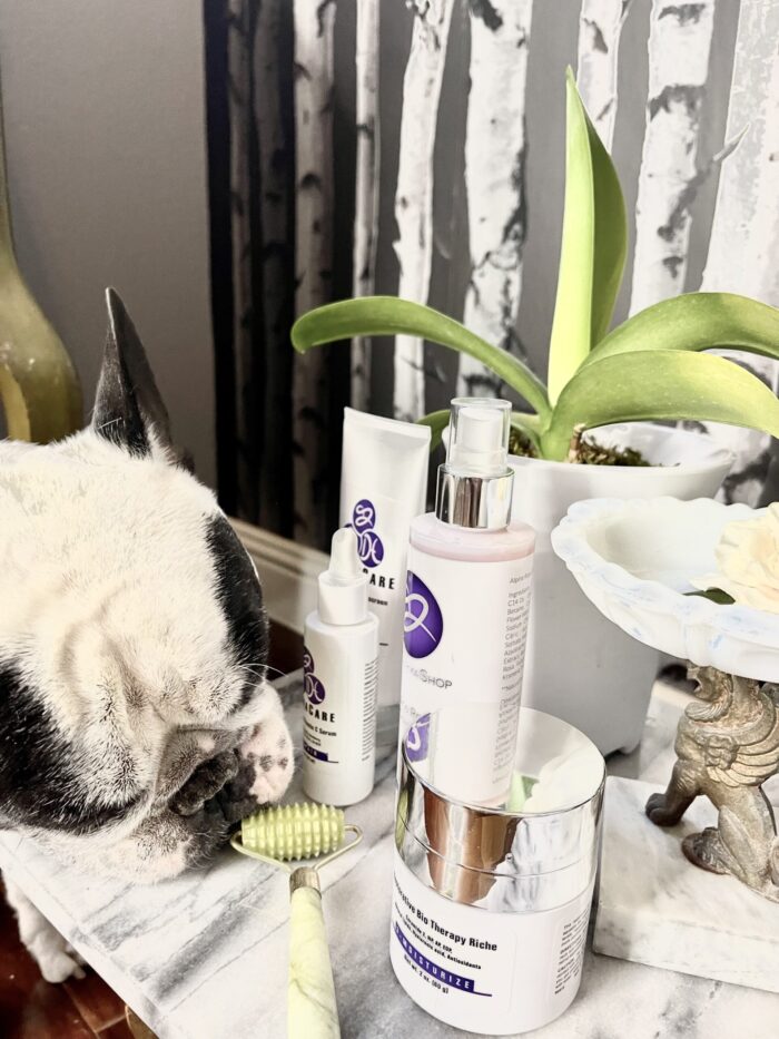 beauty products, french bulldog, the derma shop, thedermashop, dermacare, skincare, skincare line, skin care, moisturizers, beauty routine