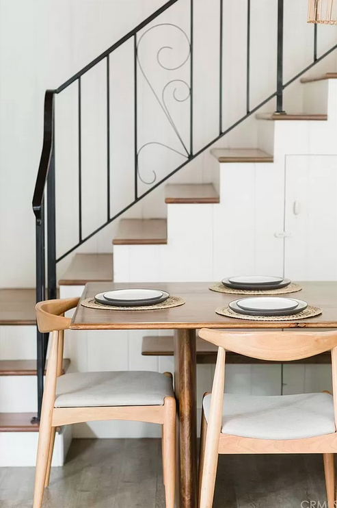 open stairwell in mountain house high ceilings