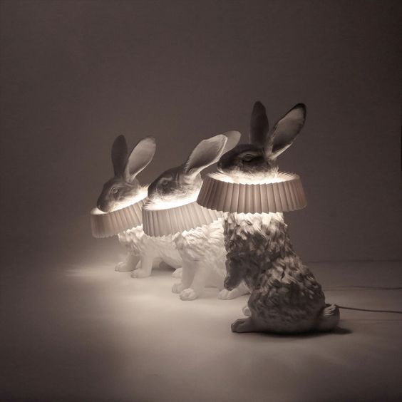 easter lamps, rabbit lamps, bunnies, rabbit sculpture lamps