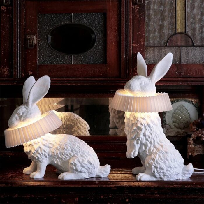 bunny lamps, rabbit lamps, rabbit sculpture lamps, cute lamps, animal lamps, spring