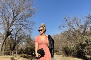 pink dress with black leather and dr martens lake arrowhead