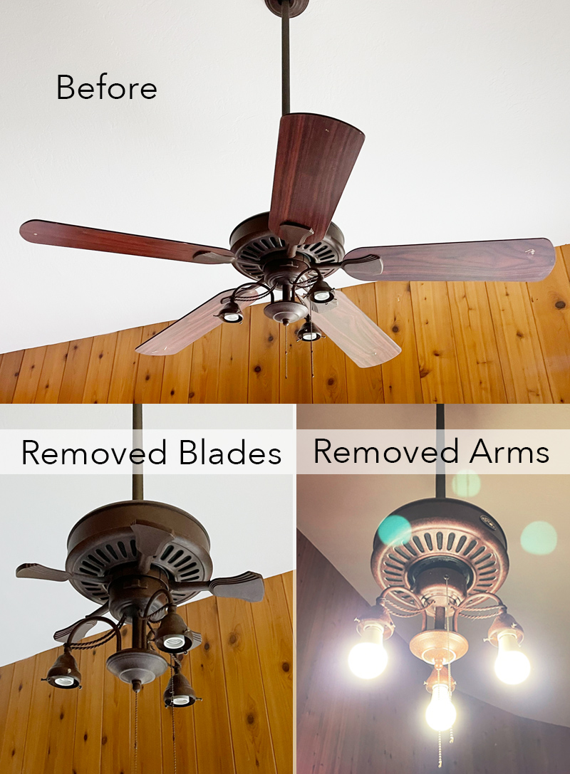 How To Turn a Ceiling Fan into a Pendant Lamp without Re-wiring diy renter hack