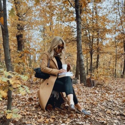 reading books in the forest in fall, book recommendations, library