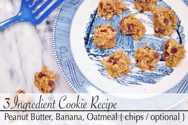 3 ingredient cookies -banana peanut butter oatmeal recipe