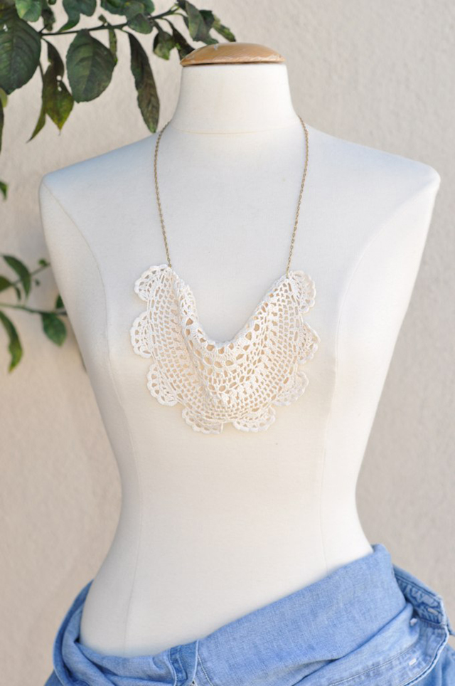 DIY Vintage Lace Doily Necklace