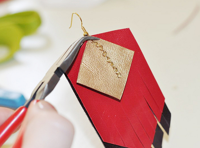 DIY Leather Fringe Earrings