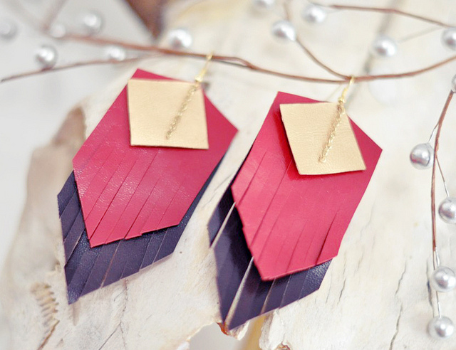 DIY Leather Fringe Earrings