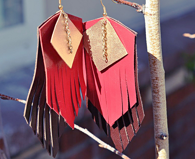 DIY Leather Fringe Earrings