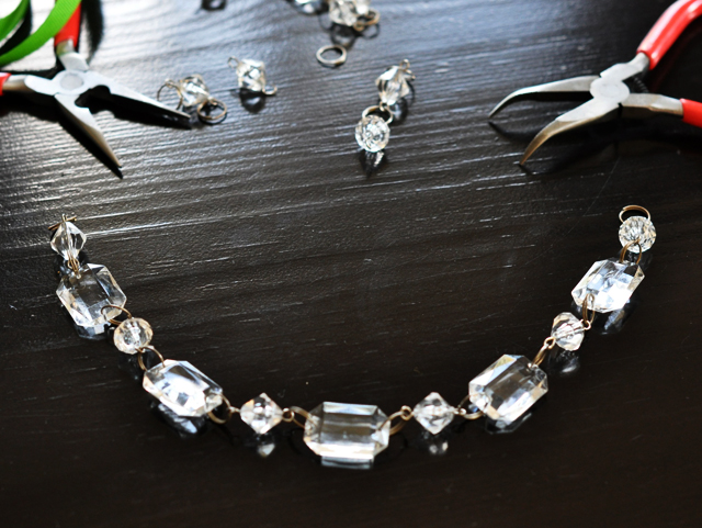 DIY Crystal and Ribbon Necklace