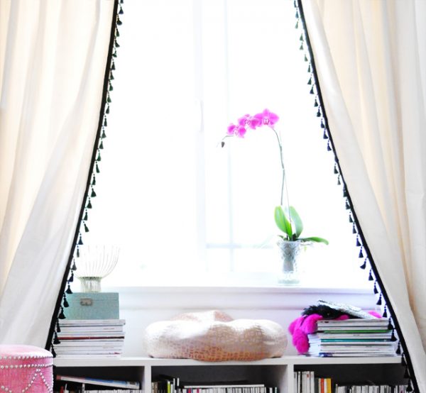 upgrade your curtains with simple tassel trim!