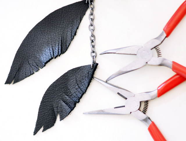 DIY Leather Feather Key Fob