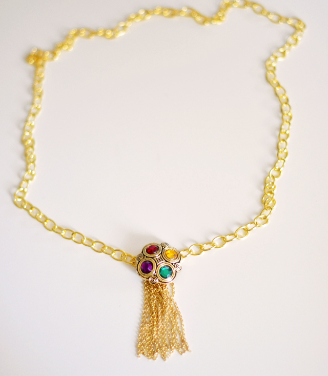 DIY 90s Gilded Jeweled Necklace - Versace/Chanel