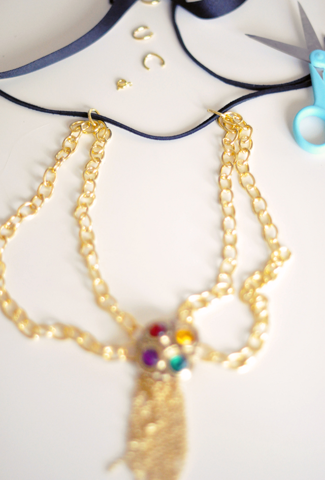 DIY 90s Gilded Jeweled Necklace - Versace/Chanel