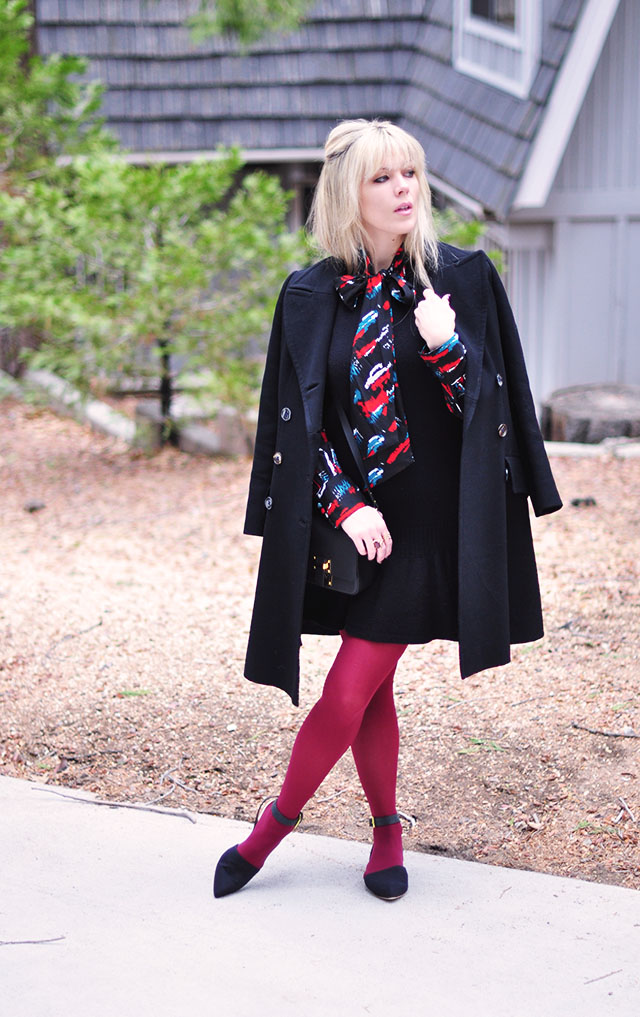 60s style-mini sweater dress with blouse