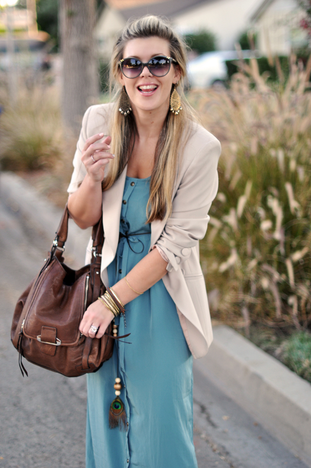 Maxi dress with blazer