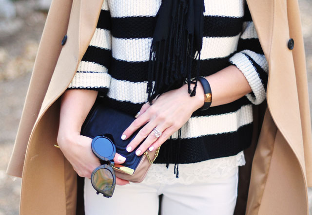 Black and White with Camel coat for winter