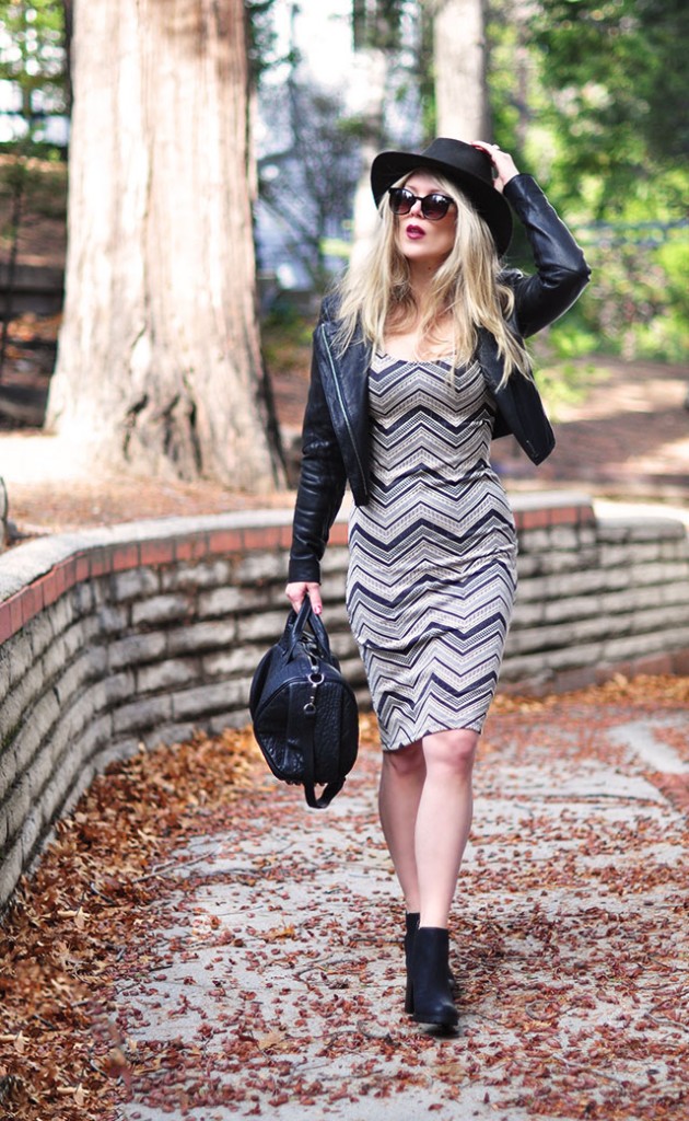 Body con chevron dress +hat+boots