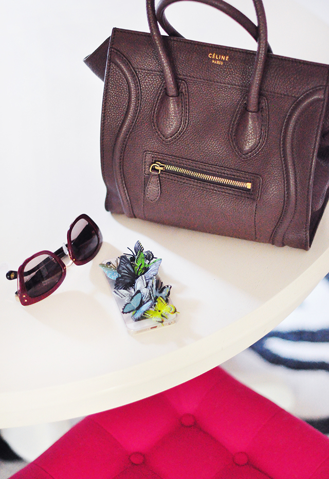 Celine bag_Butterfly iPhone case_Marc Jacobs sunglasses