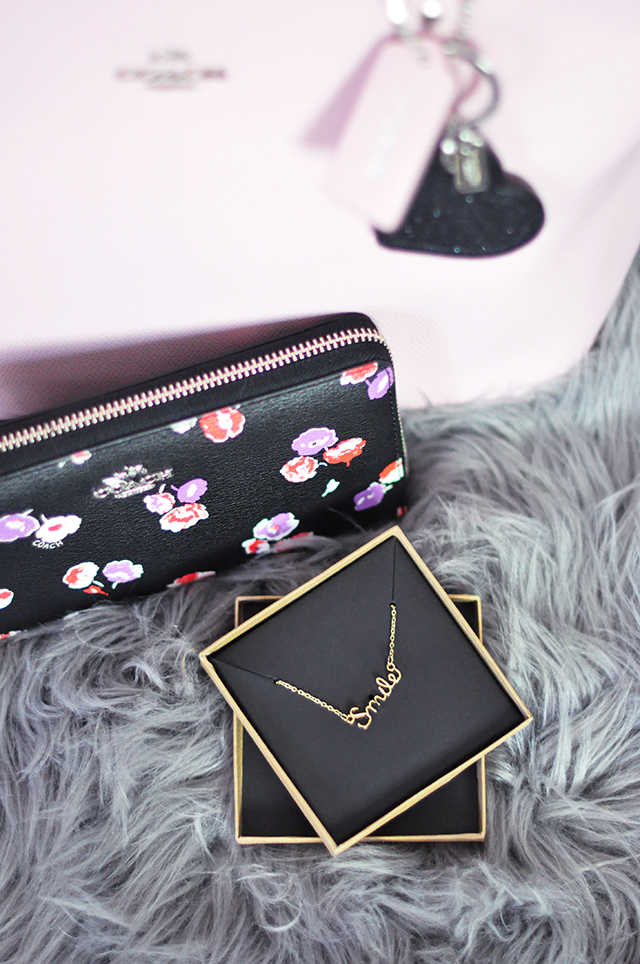 Coach bag and wallet giveaway + smile necklace
