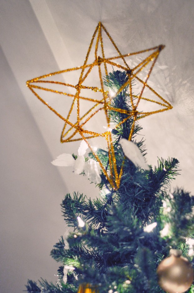 DIY 3d gold christmas tree topper-1