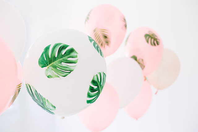 DIY Decoupage Palm Fronds Balloons