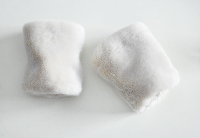 white fur cuffs