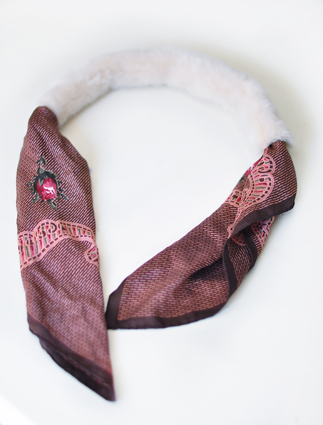 DIY Faux Fur Scarf necktie-4