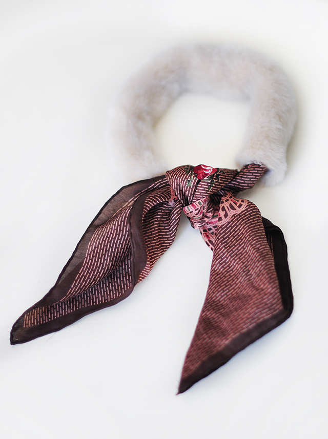 DIY Faux Fur Scarf necktie-5