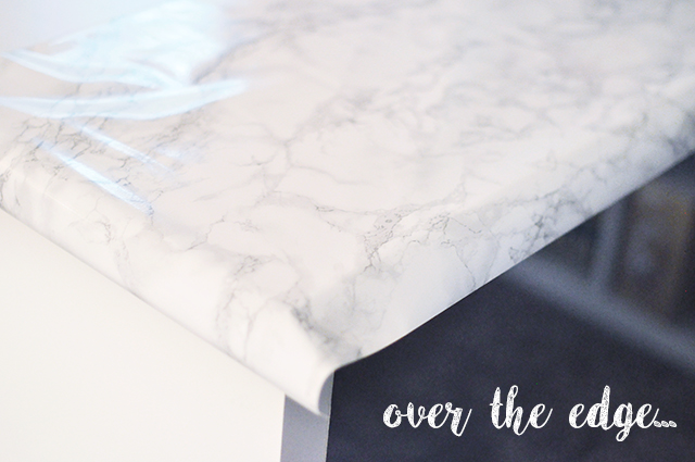 DIY faux marble desktop - Ikea desk makeover