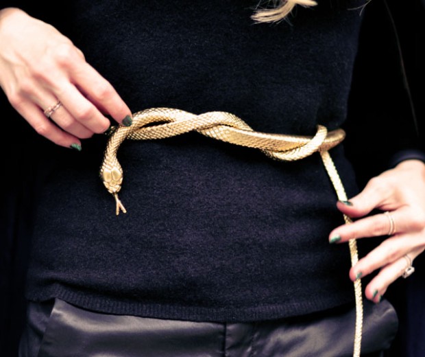 DIY Gold Snake Belt  from rubber toy snake