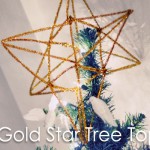 DIY Gold Star Tree Topper 3d pipe cleaners