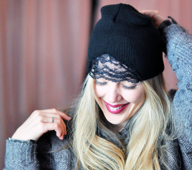 DIY Lace front beanie