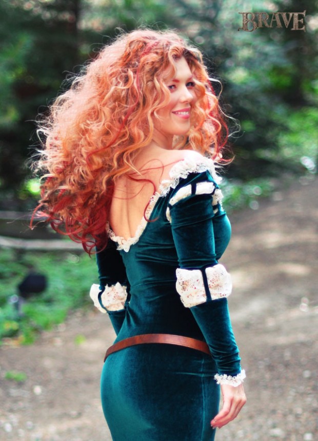 DIY Merida Hair Makeup Costume- brave text