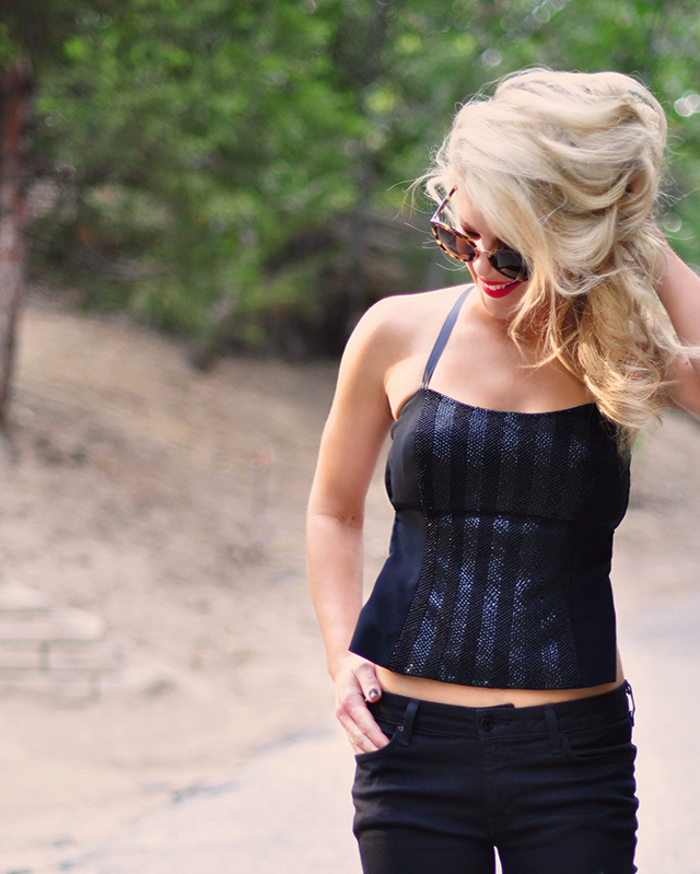 DIY Open Back Lace Up Top-