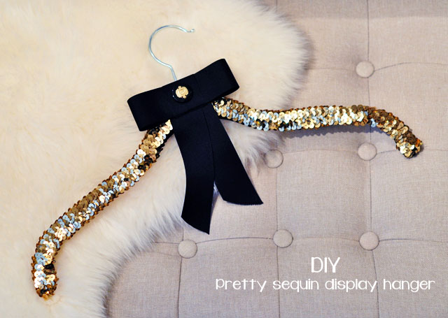 DIY Pretty Sequin Display Hanger   with Bow