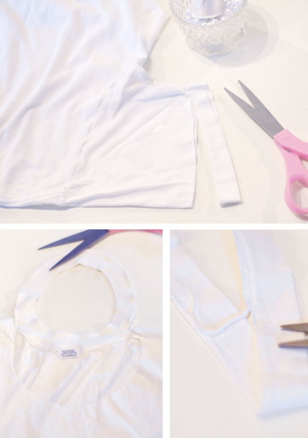 DIY Cut Out T-shirt with Pearl Neck & Sleeves | ...love Maegan