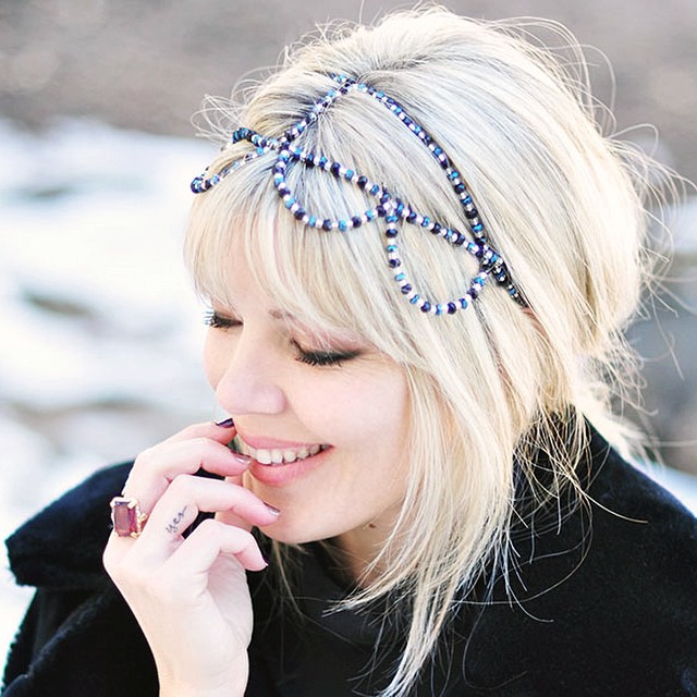 DIY beaded crown headband