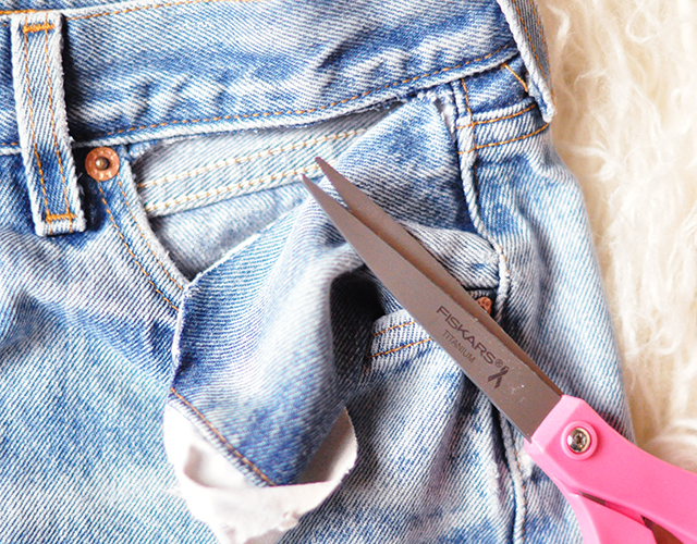 DIY cut-out pockets_ bare pockets vintage levis