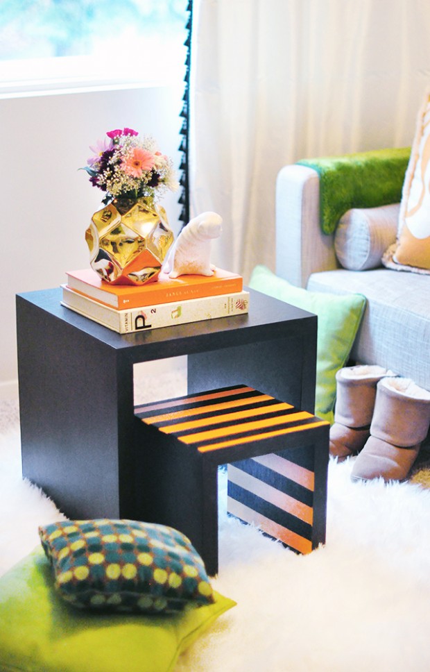 DIY Crosswalk Striped Nesting Tables // Ace 31 Days of Color …love Maegan