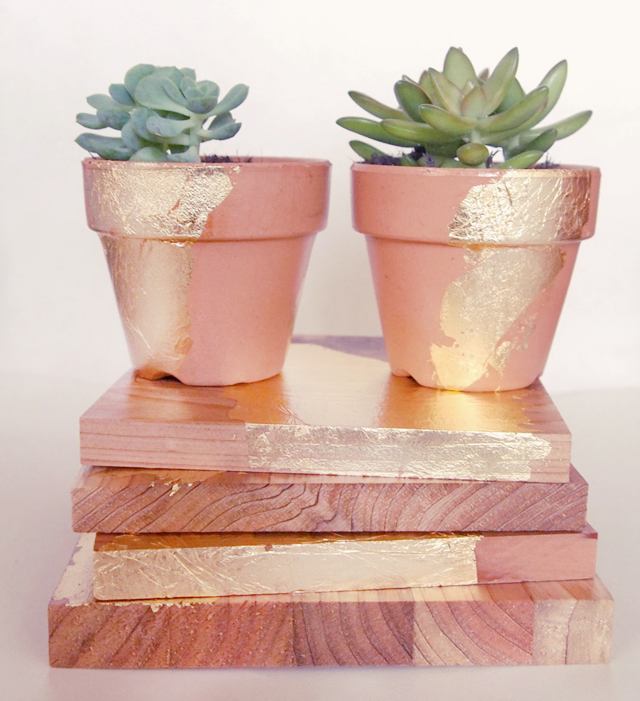 DIY rustic gold leaf gifts -1