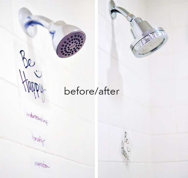 DIY vinyl wall art for your shower+Aroma Sense shower head