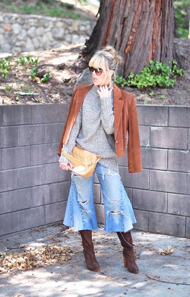 Denim culottes_70s fall styles_chanel bag