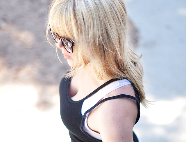 Double strap ribbed tank
