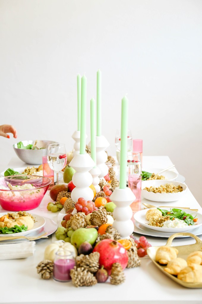 Colorful and bright Thanksgiving tabletop