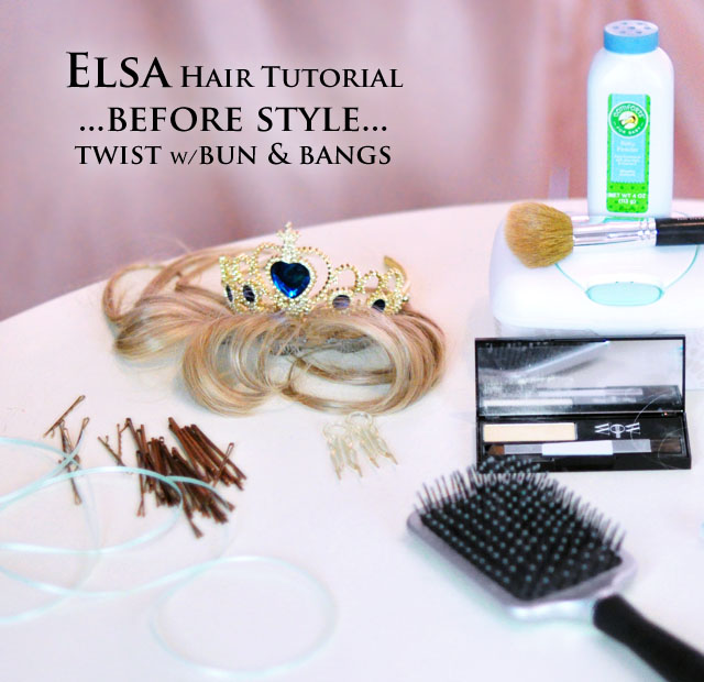 Elsa hair tutorial -before- twist and bun-1