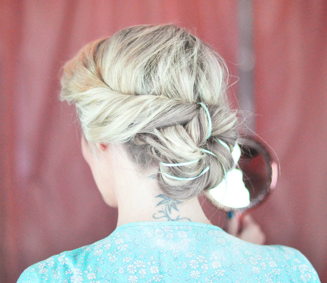 Elsa hair tutorial -before- twist and bun-11